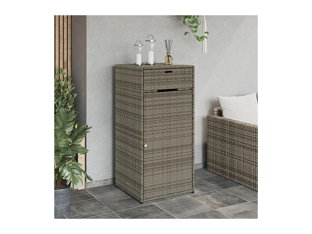 Annemarie  Tuinkast 55x55x111 cm poly rattan grijs
