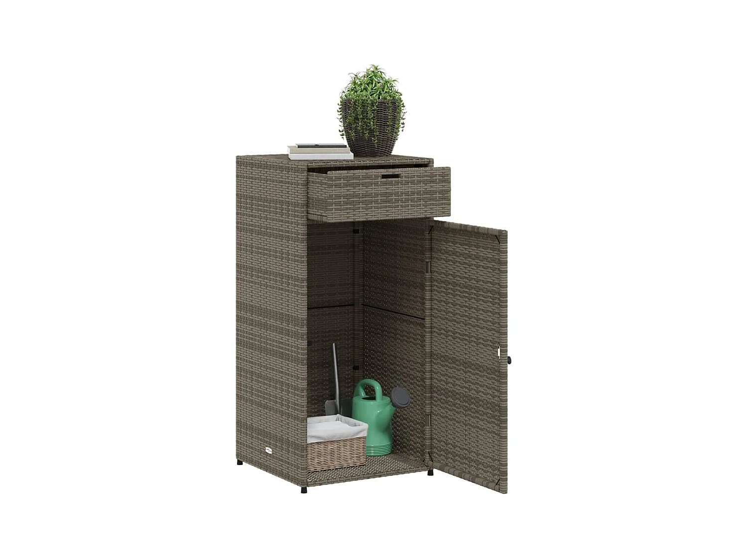 Annemarie  Tuinkast 55x55x111 cm poly rattan grijs
