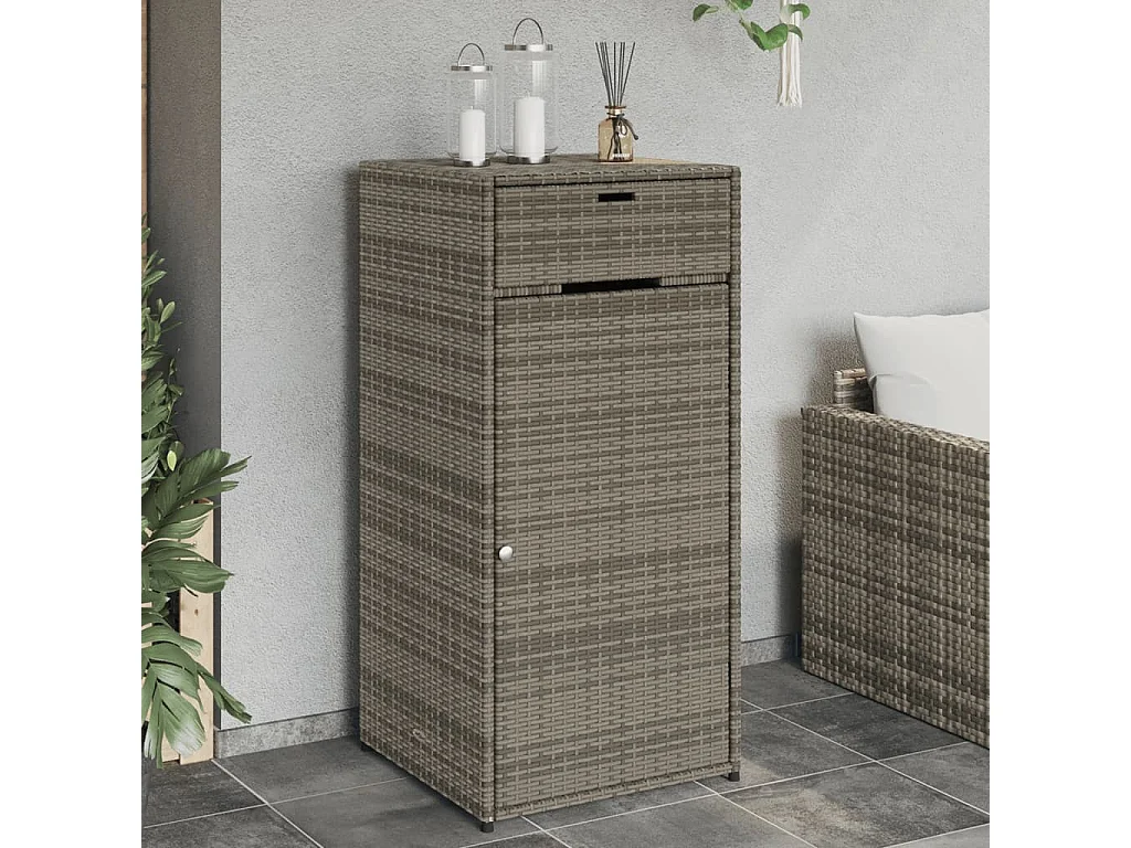Annemarie  Armoire de rangement de jardin gris 55x55x111 cm résine tressée
