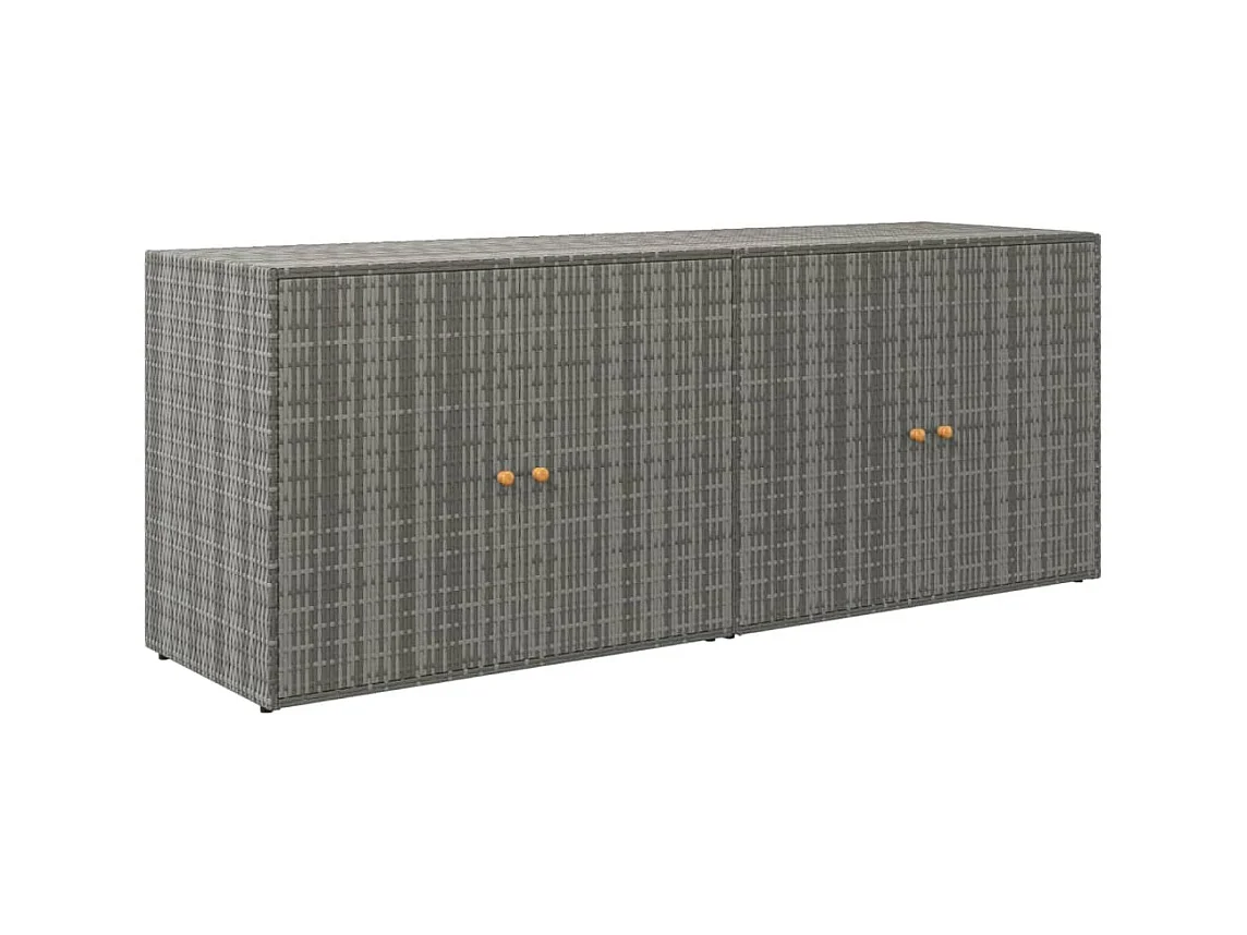 Torgnyr  Armoire de rangement jardin Gris 198x55,5x80 cm Résine tressée