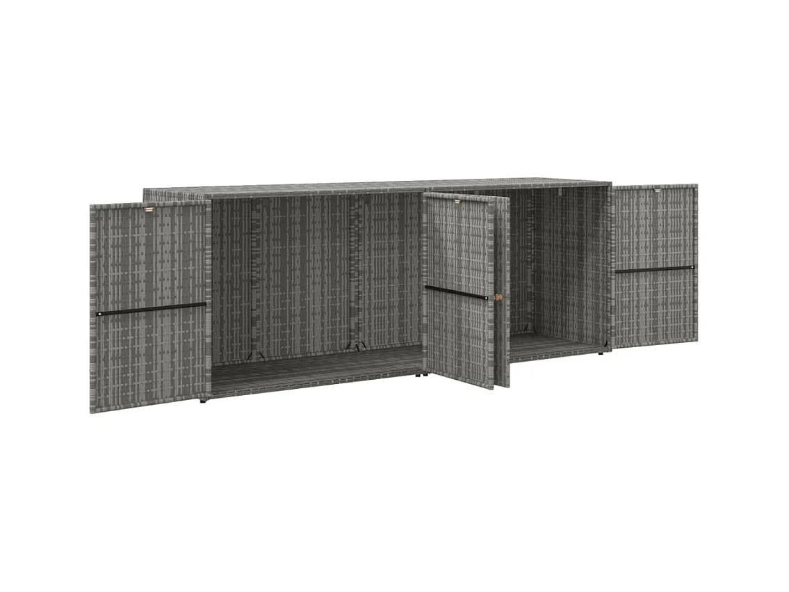 Torgnyr  Armoire de rangement jardin Gris 198x55,5x80 cm Résine tressée