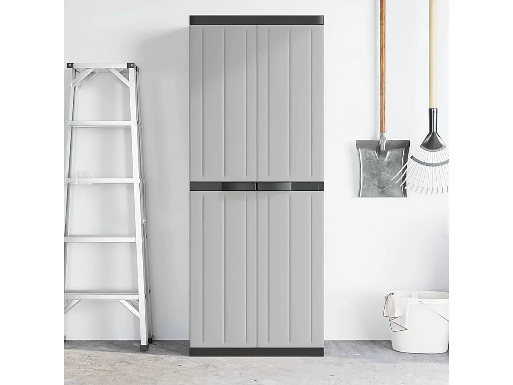 Alavieska  Tuinkast 65x37x165 cm polypropeen grijs en zwart