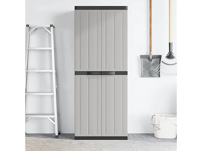 Alavieska  Tuinkast 65x37x165 cm polypropeen grijs en zwart