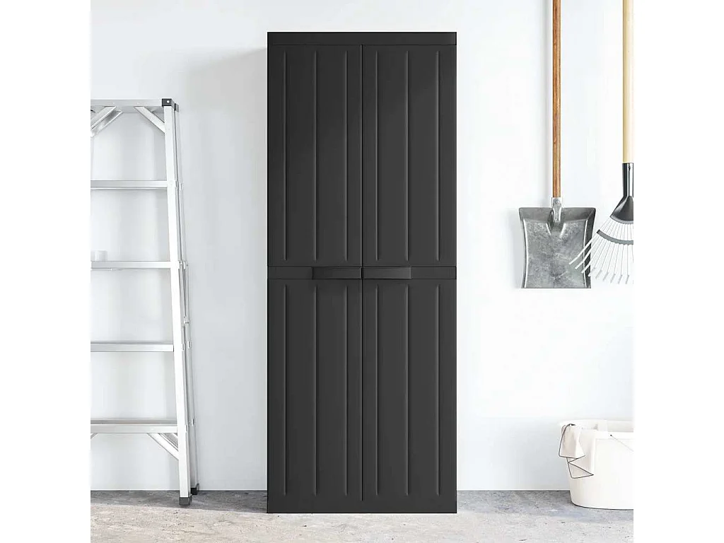 Alavieska  Armario de almacenaje exterior PP negro 65x37x165 cm