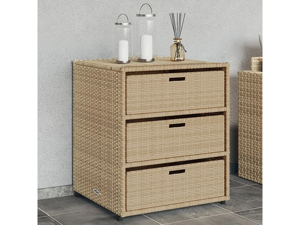 Holiday  Armoire de rangement de jardin beige 55x59x69 cm résine tressée