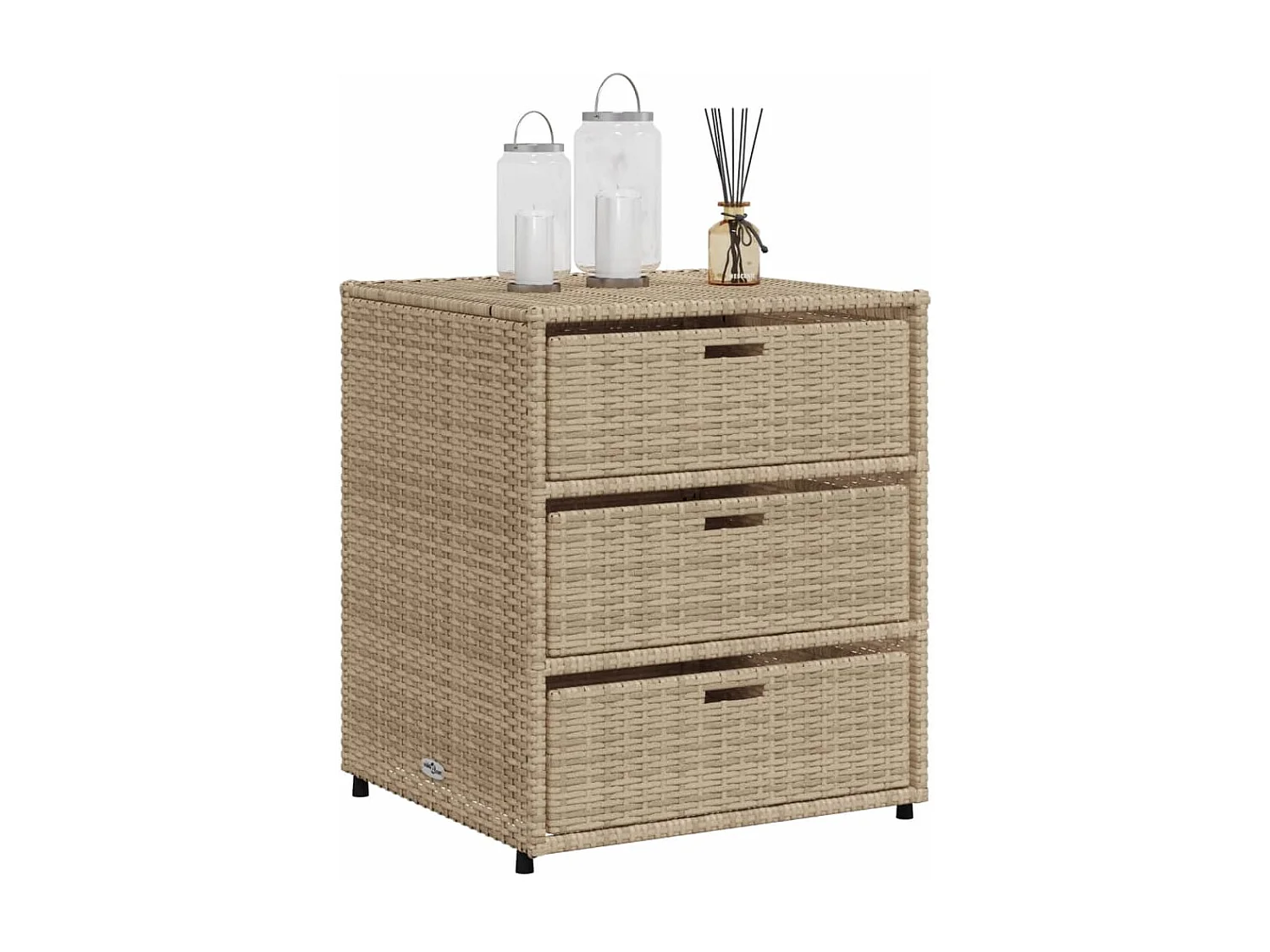 Holiday  Armoire de rangement de jardin beige 55x59x69 cm résine tressée