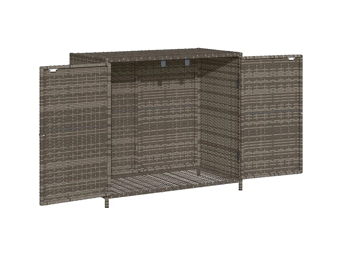 Emma Louise  Armario de almacenaje de jardín ratán PE gris 83x45x76 cm