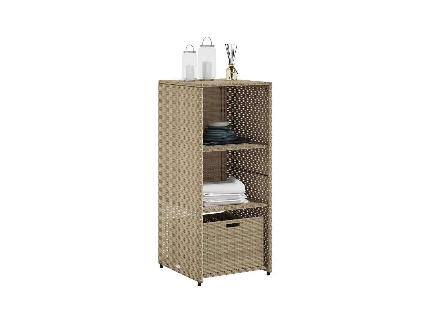 Ylira  Tuinkast 50x55x115 cm poly rattan beige