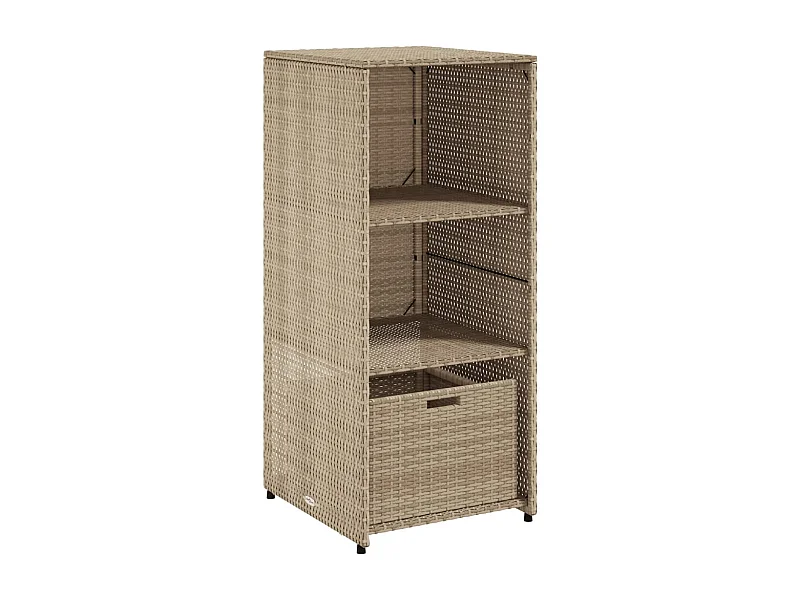 Ylira  Armoire de rangement de jardin beige 50x55x115cm résine tressée