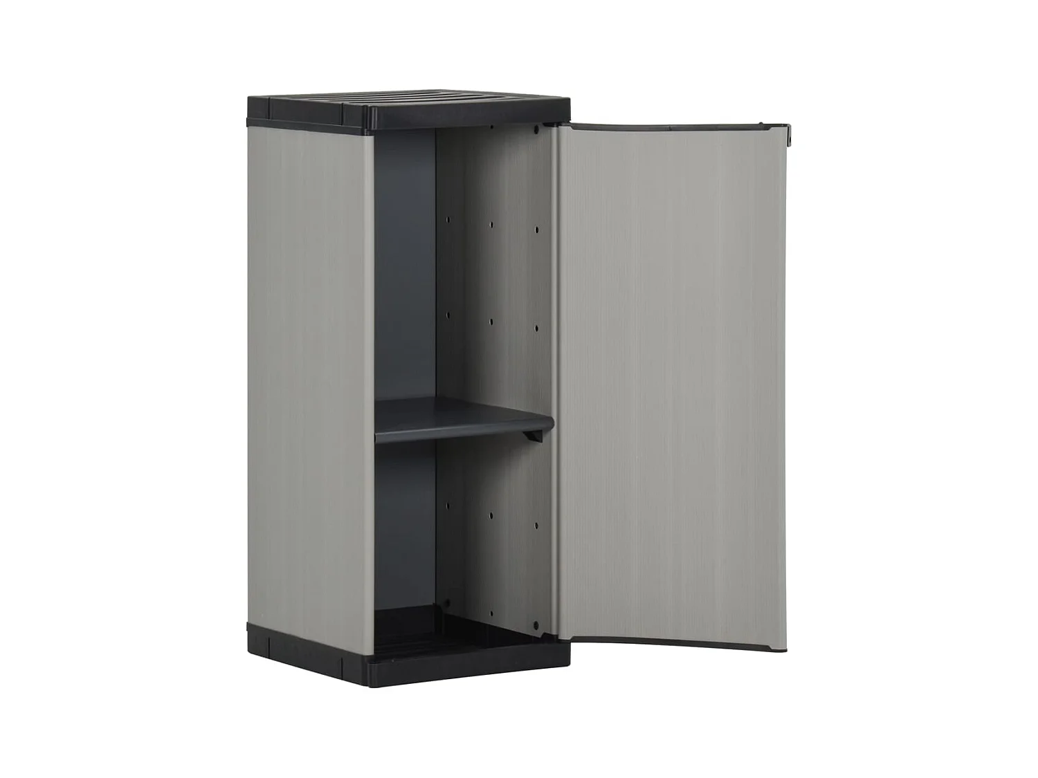Garden Furniture -  Tuinkast met 1 schap 35x40x85 cm grijs en zwart