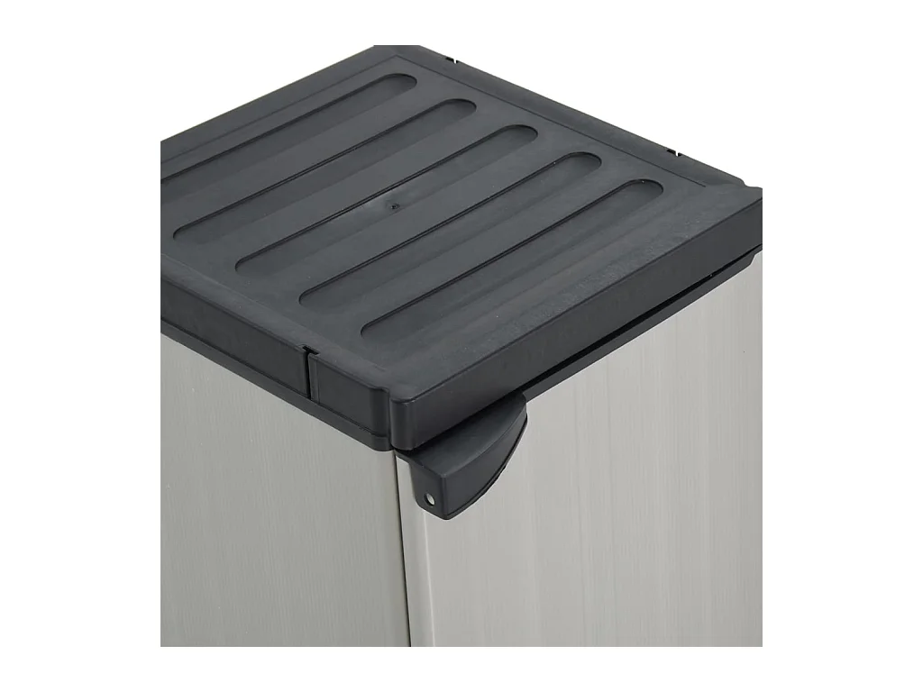 Garden Furniture -  Tuinkast met 1 schap 35x40x85 cm grijs en zwart