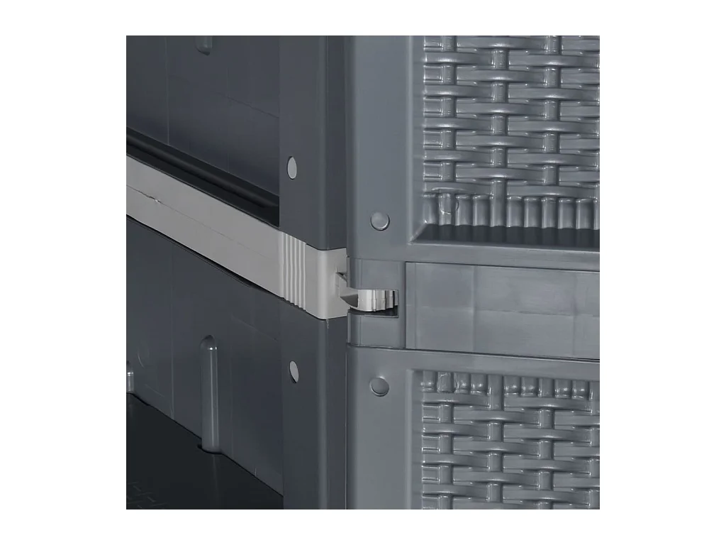 Borric  Tuinkast 65x45x172 cm PP rattan grijs