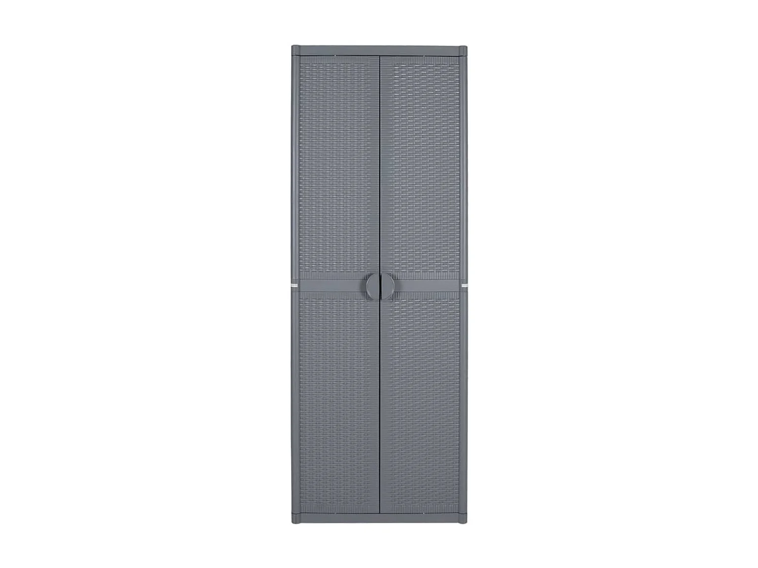 Borric  Armoire de rangement de jardin gris 65x45x172 cm PP rotin