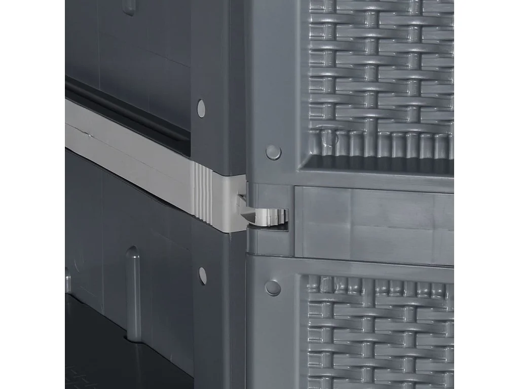 Borric  Armoire de rangement de jardin gris 65x45x172 cm PP rotin