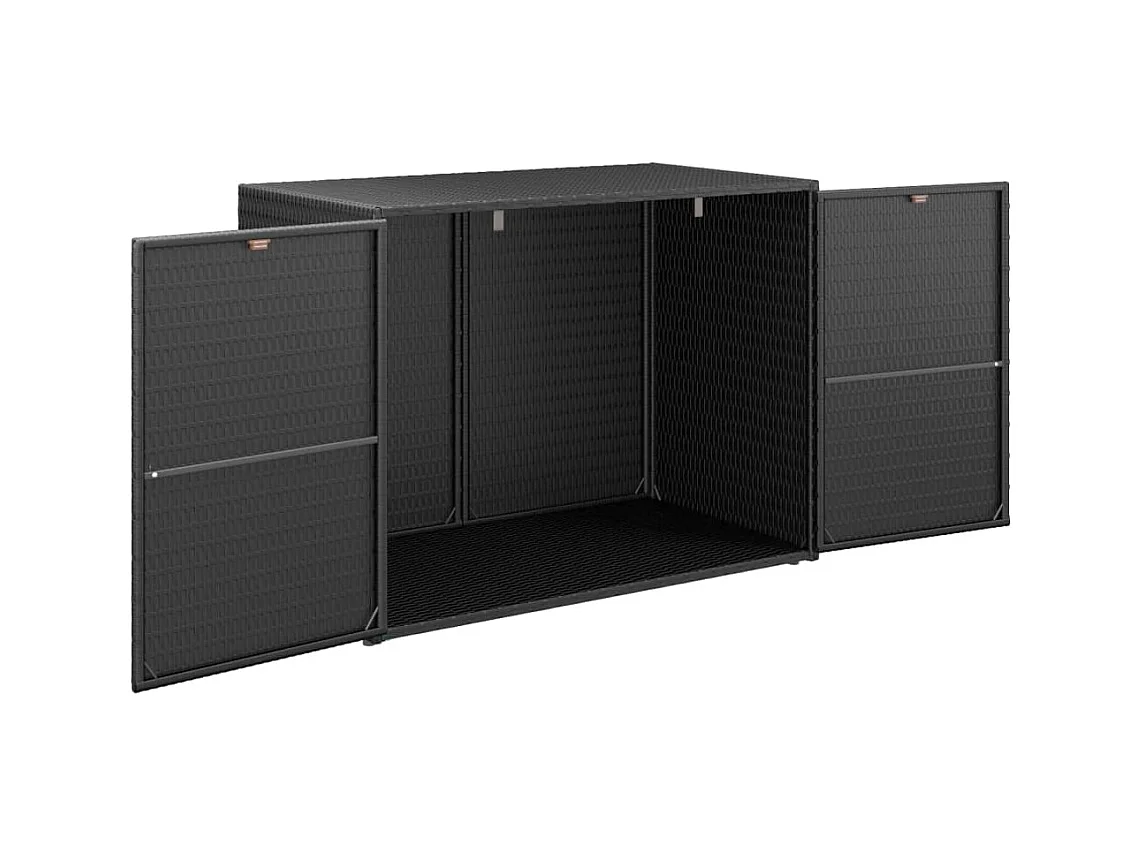 Herber  Armoire de rangement de jardin Noir 100x55,5x80 cm Résine tressée