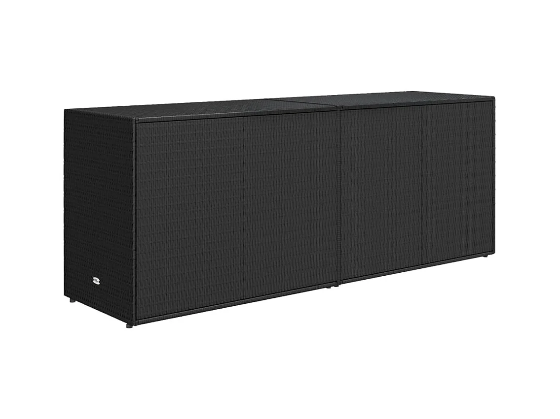 Torgnyr  Armoire de rangement de jardin Noir 198x55,5x80 cm Résine tressée