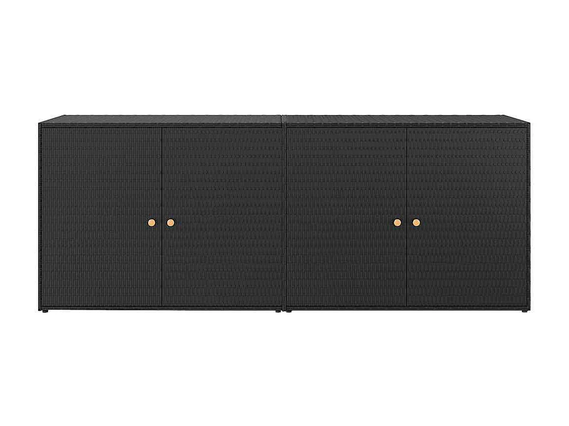 Torgnyr  Armoire de rangement de jardin Noir 198x55,5x80 cm Résine tressée