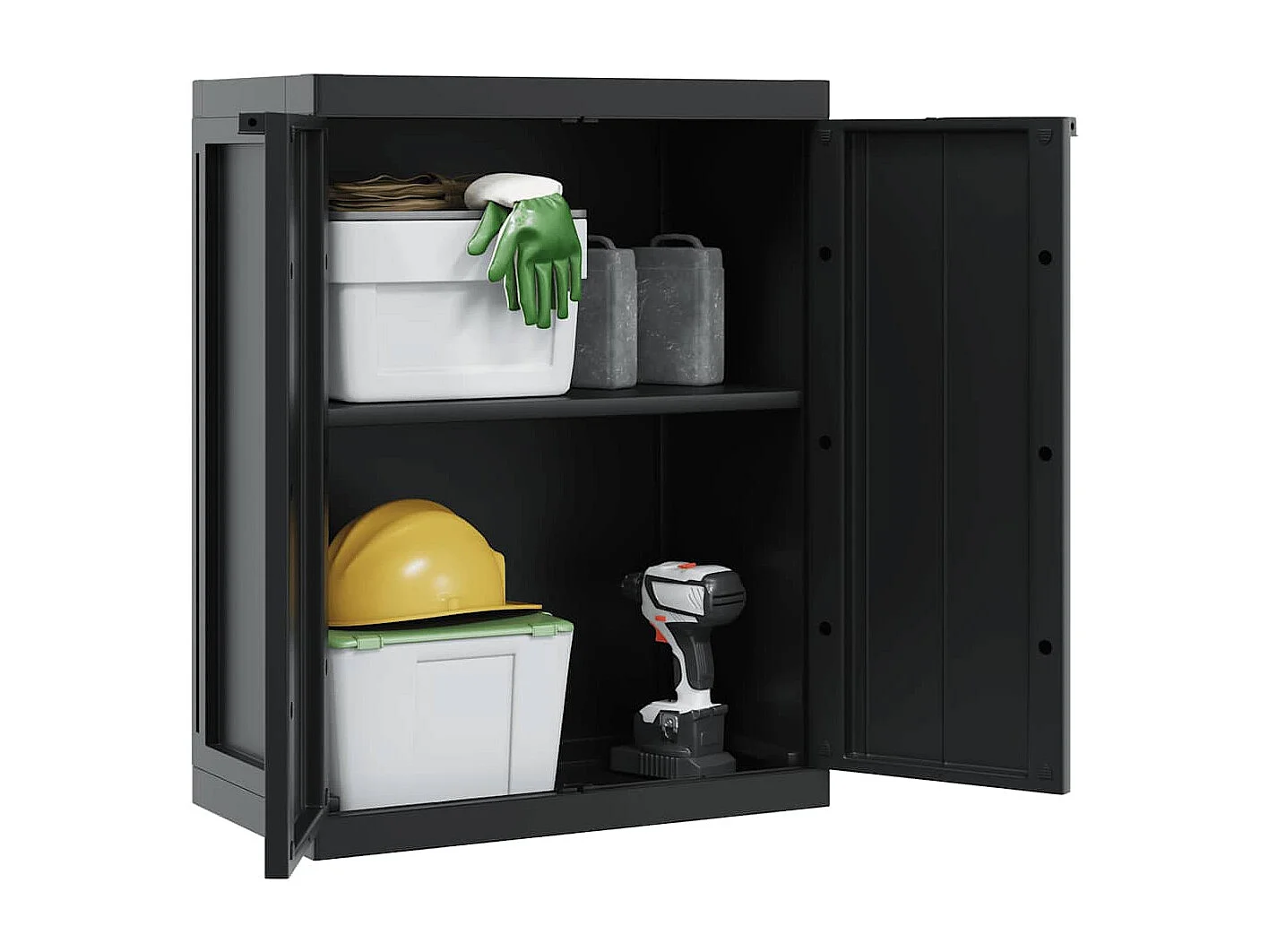 Alavieska  Armario de almacenaje exterior PP negro 65x37x85 cm