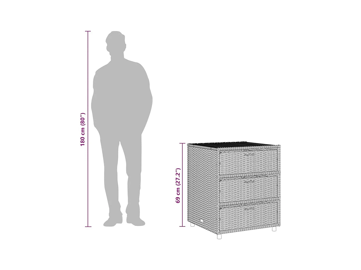 Holiday  Tuinkast 55x59x69 cm poly rattan bruin