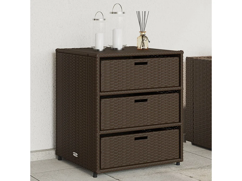 Holiday  Armoire de rangement de jardin marron 55x59x69cm résine tressée