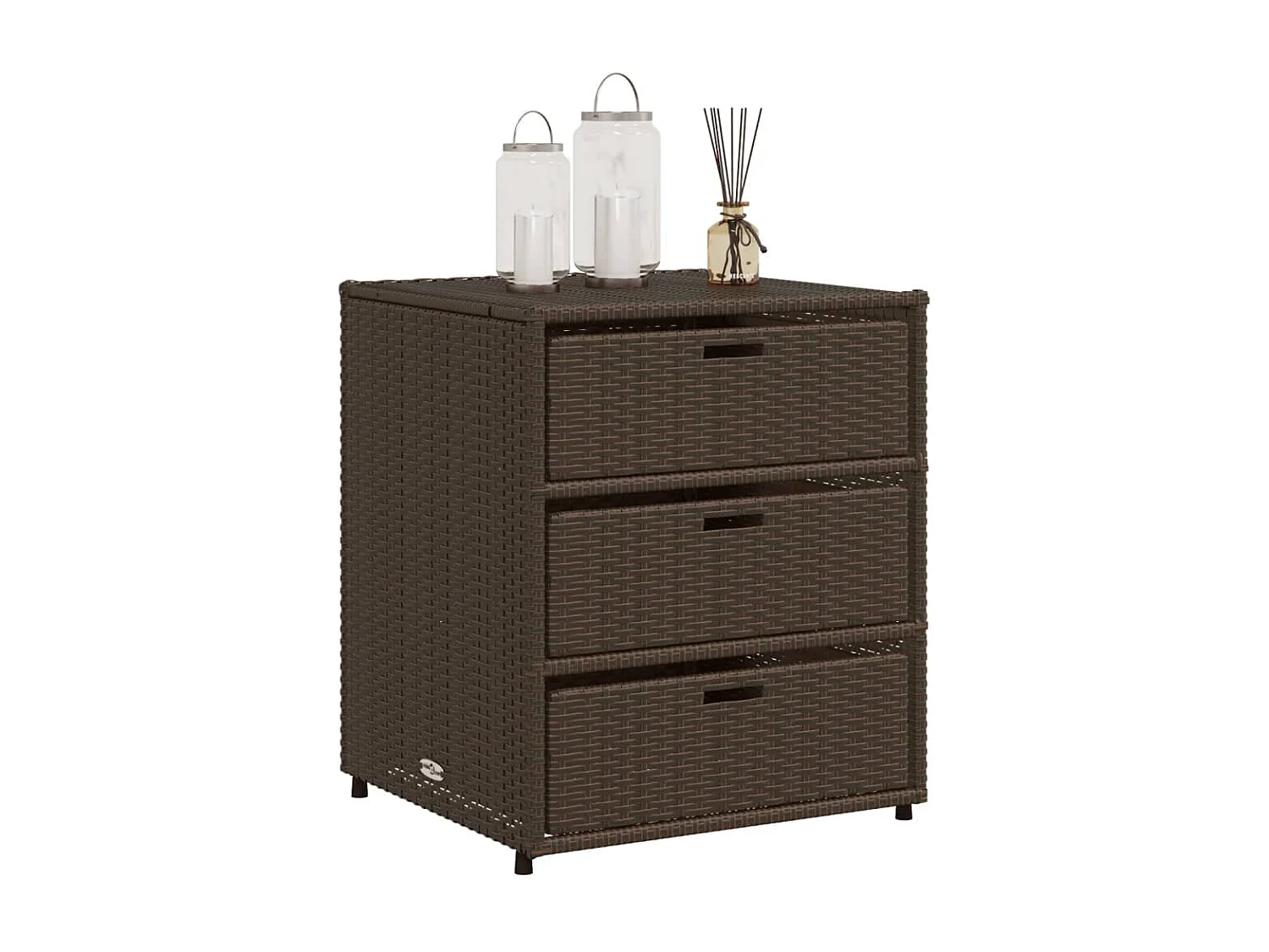 Holiday  Armoire de rangement de jardin marron 55x59x69cm résine tressée