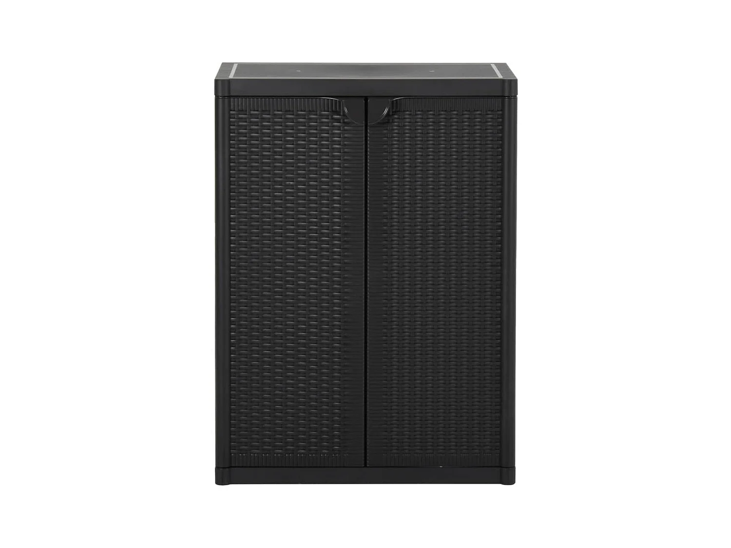 Borric  Armoire de rangement de jardin Noir 65x45x88 cm PP Rotin