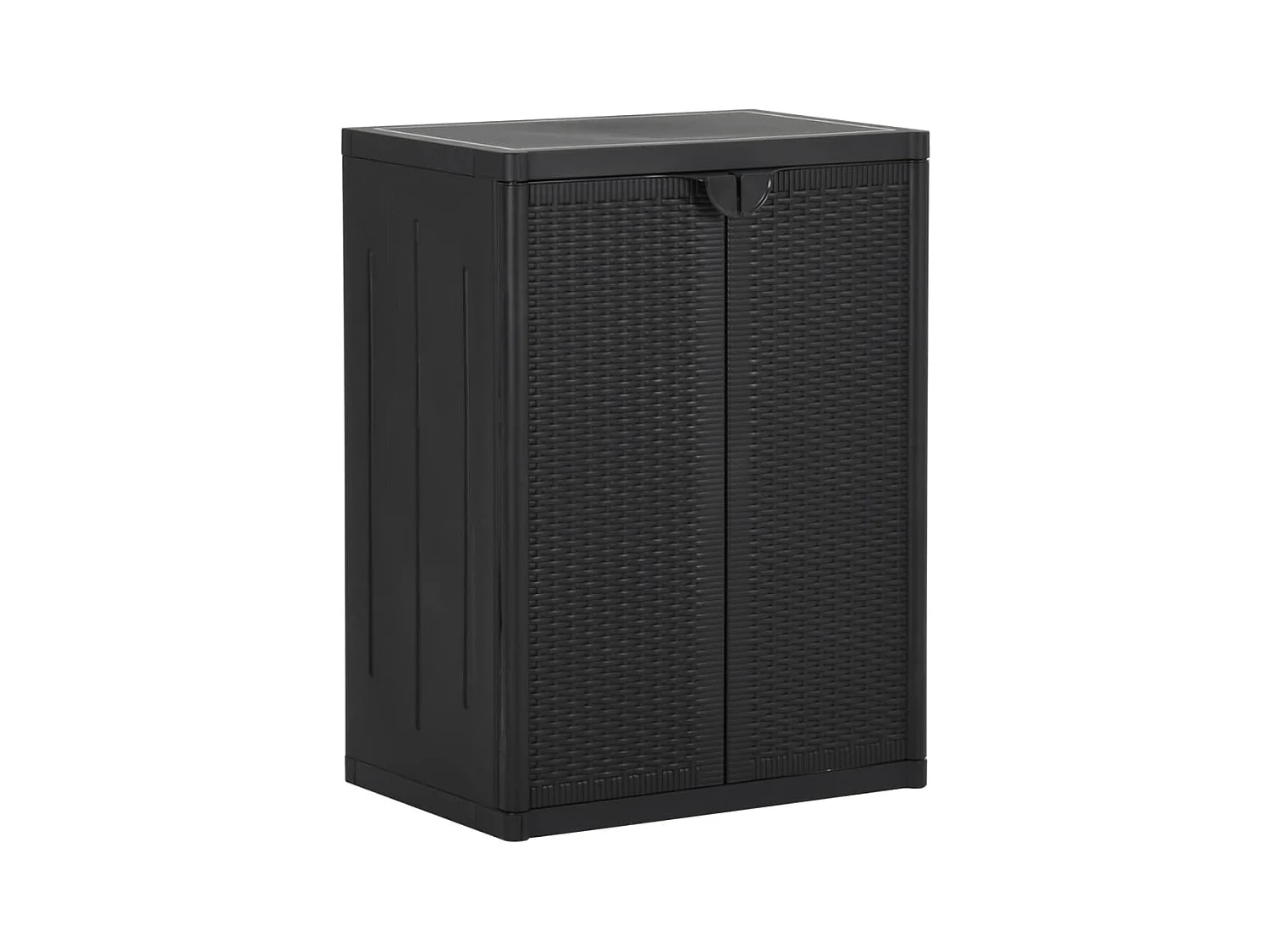 Borric  Armoire de rangement de jardin Noir 65x45x88 cm PP Rotin
