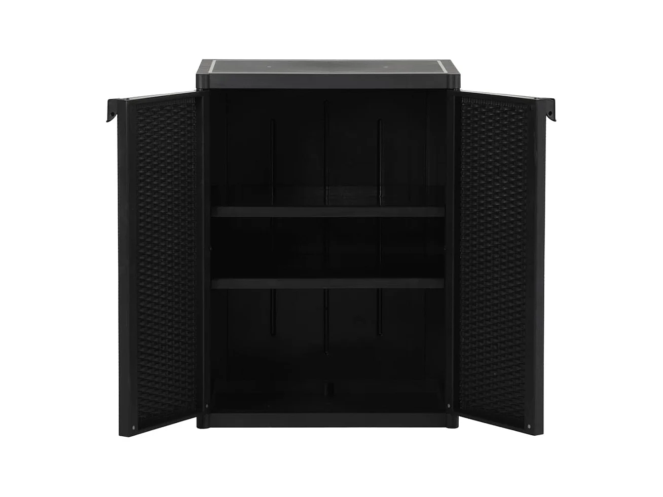 Borric  Armoire de rangement de jardin Noir 65x45x88 cm PP Rotin