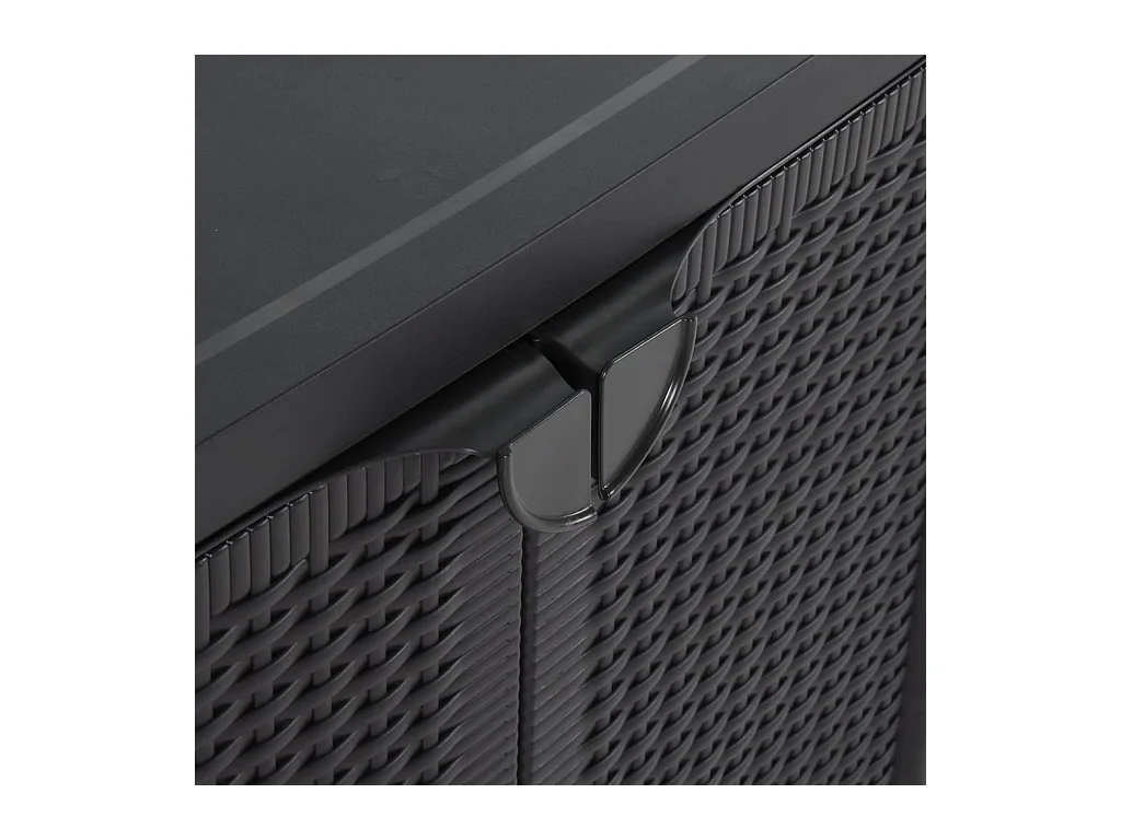 Borric  Armoire de rangement de jardin Noir 65x45x88 cm PP Rotin