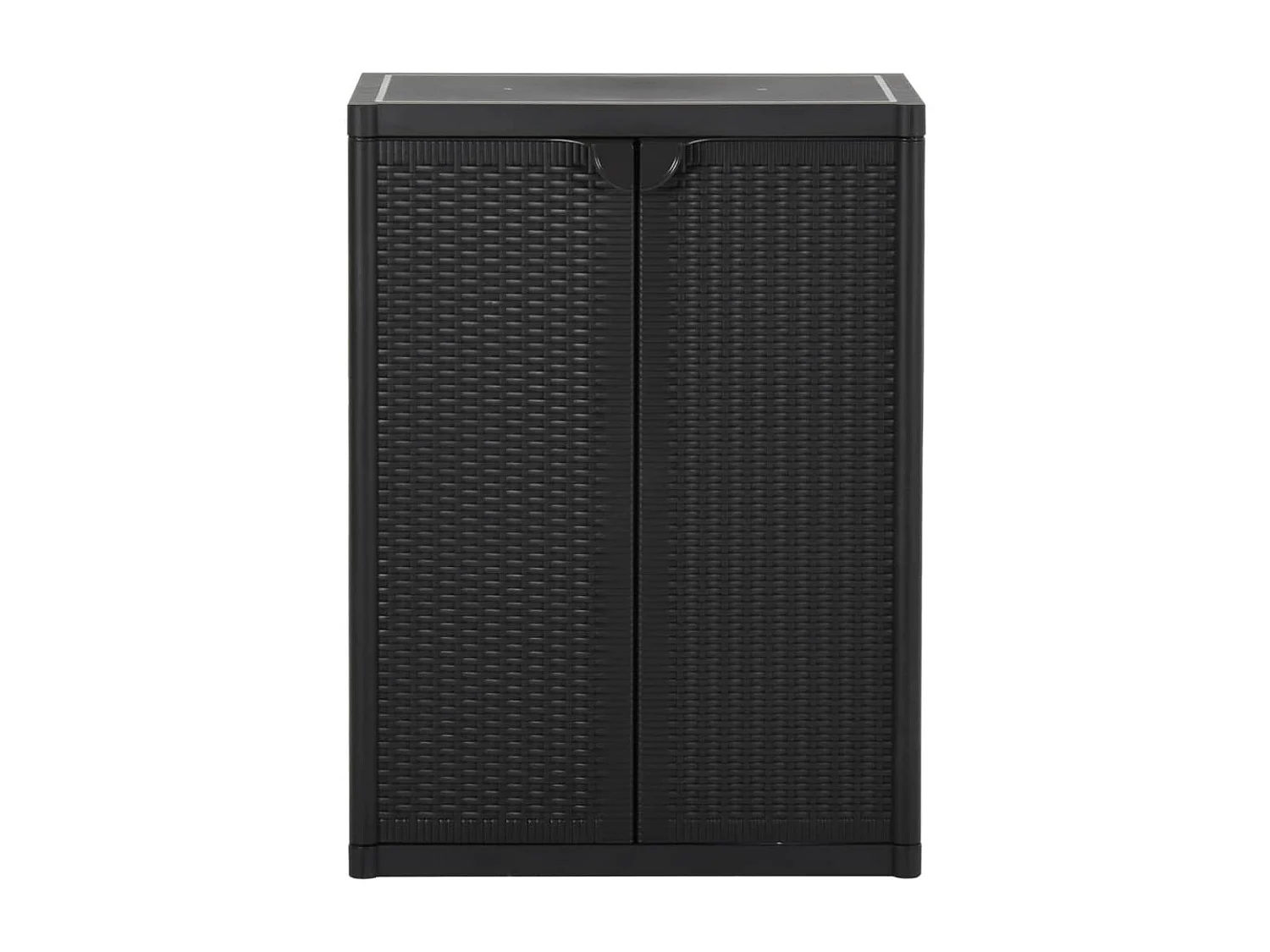 Borric  Armoire de rangement de jardin Noir 65x45x88 cm PP Rotin