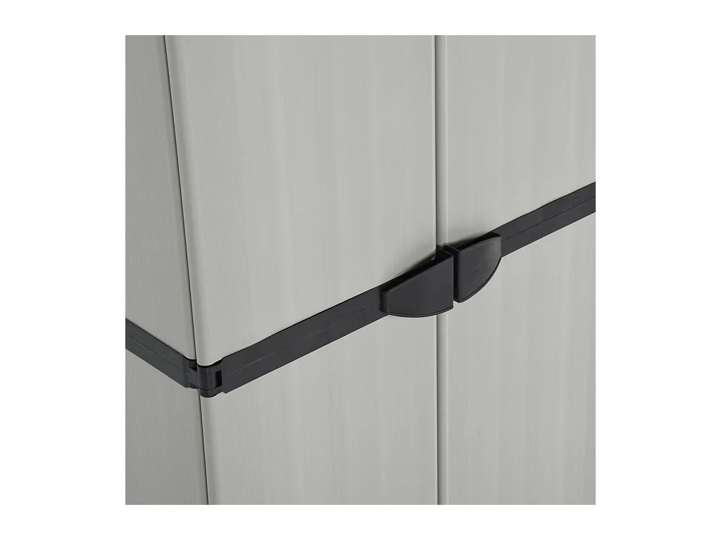 Garden Furniture -  Tuinkast met 3 schappen 68x40x168 cm grijs en zwart