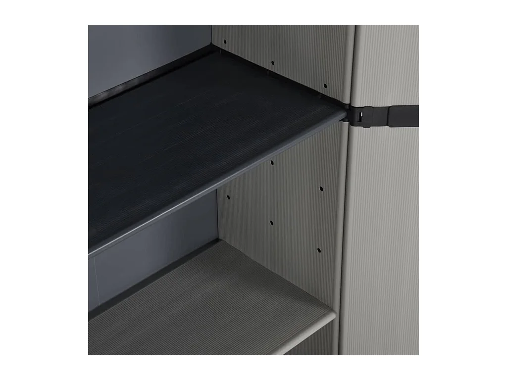 Garden Furniture -  Tuinkast met 3 schappen 68x40x168 cm grijs en zwart