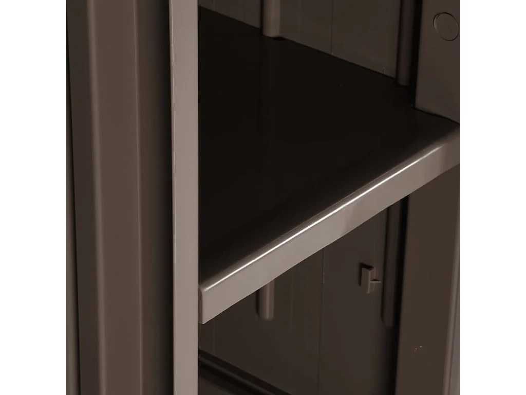 Borric  Armoire de rangement jardin Marron 65x45x172 cm PP Aspect bois