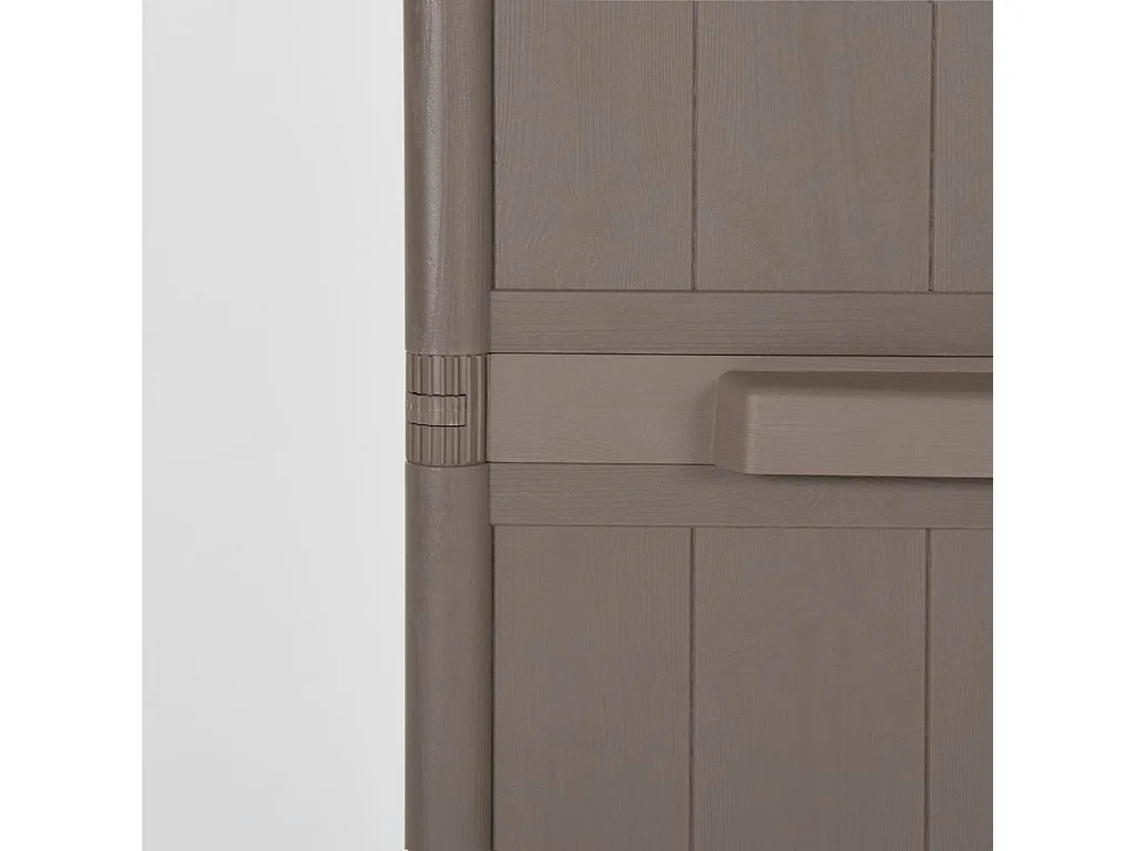 Borric  Armoire de rangement jardin Marron 65x45x172 cm PP Aspect bois