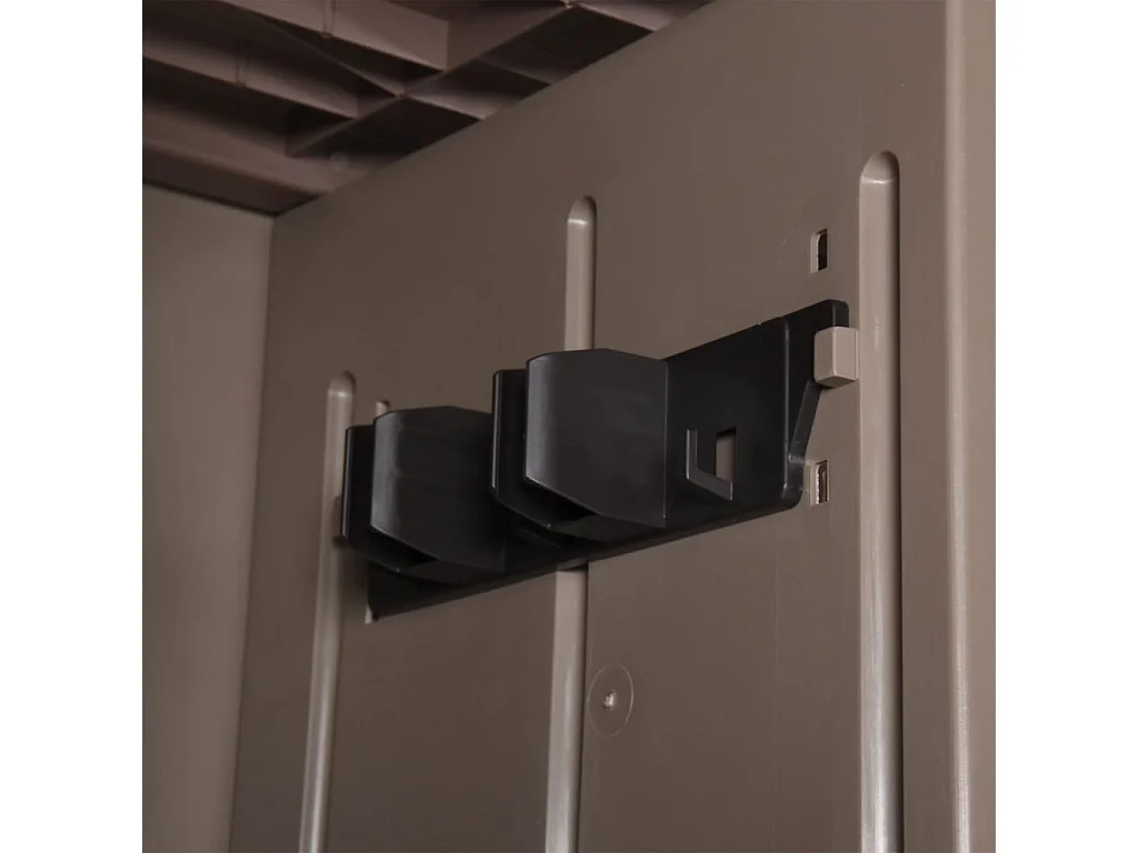 Borric  Armoire de rangement jardin Marron 65x45x172 cm PP Aspect bois