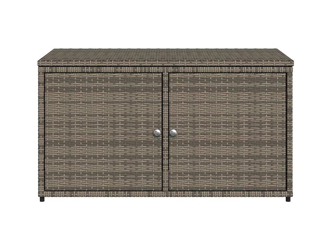 Zandar  Armario de almacenaje de jardín ratán PE gris 110x55x60,5 cm