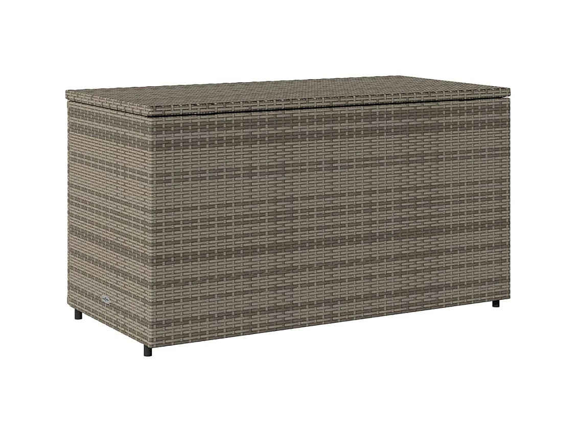 Zandar  Armario de almacenaje de jardín ratán PE gris 110x55x60,5 cm