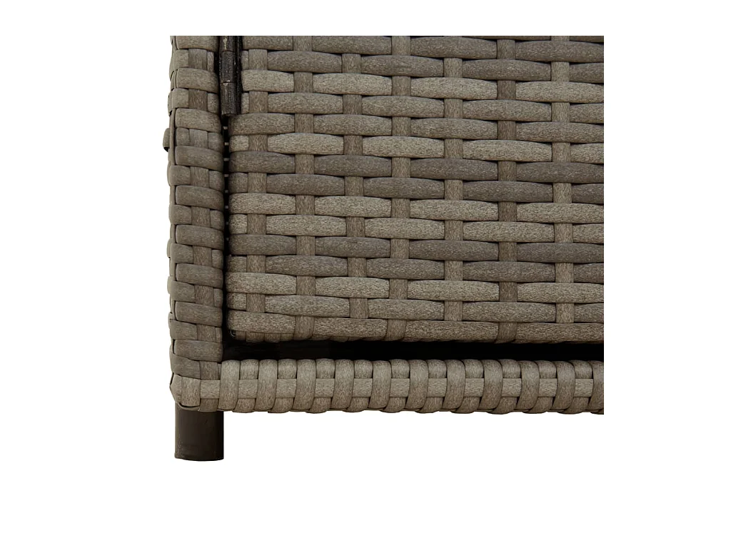 Zandar  Armario de almacenaje de jardín ratán PE gris 110x55x60,5 cm