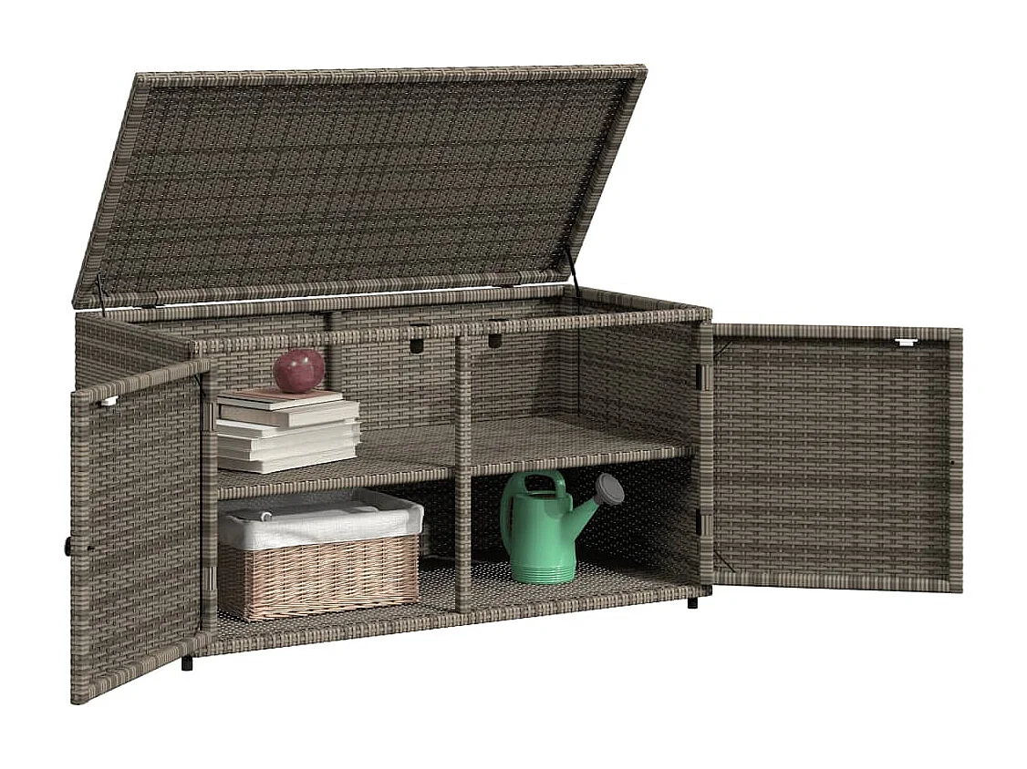 Zandar  Armoire de rangement jardin gris 110x55x60,5 cm résine tressée