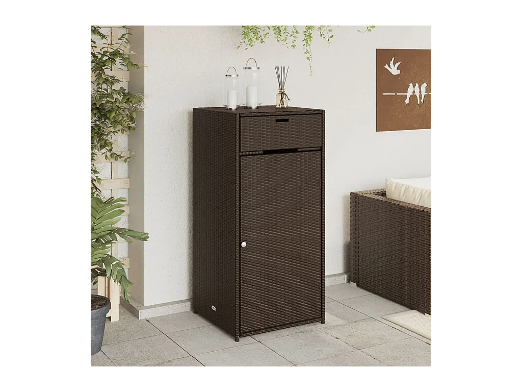 Annemarie  Tuinkast 55x55x111 cm poly rattan bruin