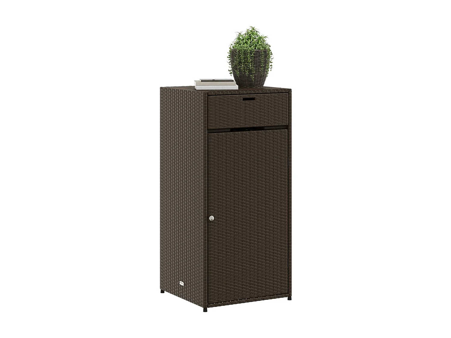 Annemarie  Armoire de rangement jardin marron 55x55x111 cm résine tressée