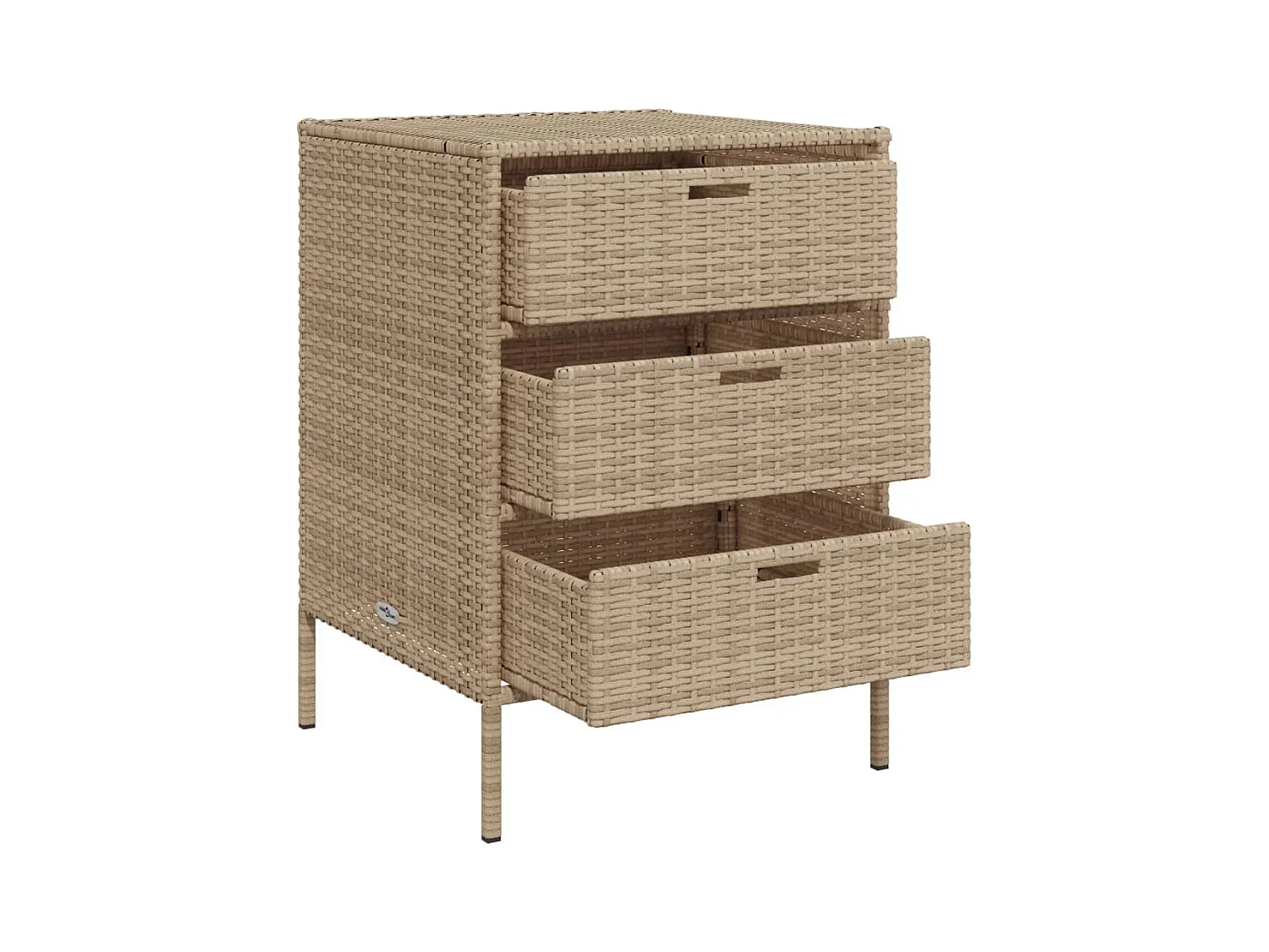 Holiday  Armario de almacenaje de jardín ratán PE beige 55x59x80 cm