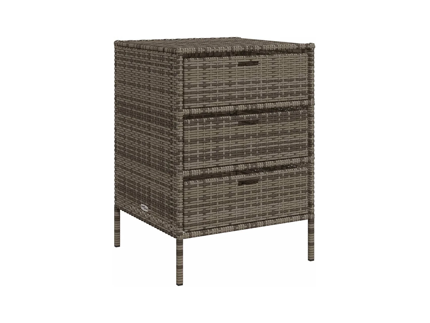 Holiday  Armario de almacenaje de jardín ratán PE gris 55x59x80 cm