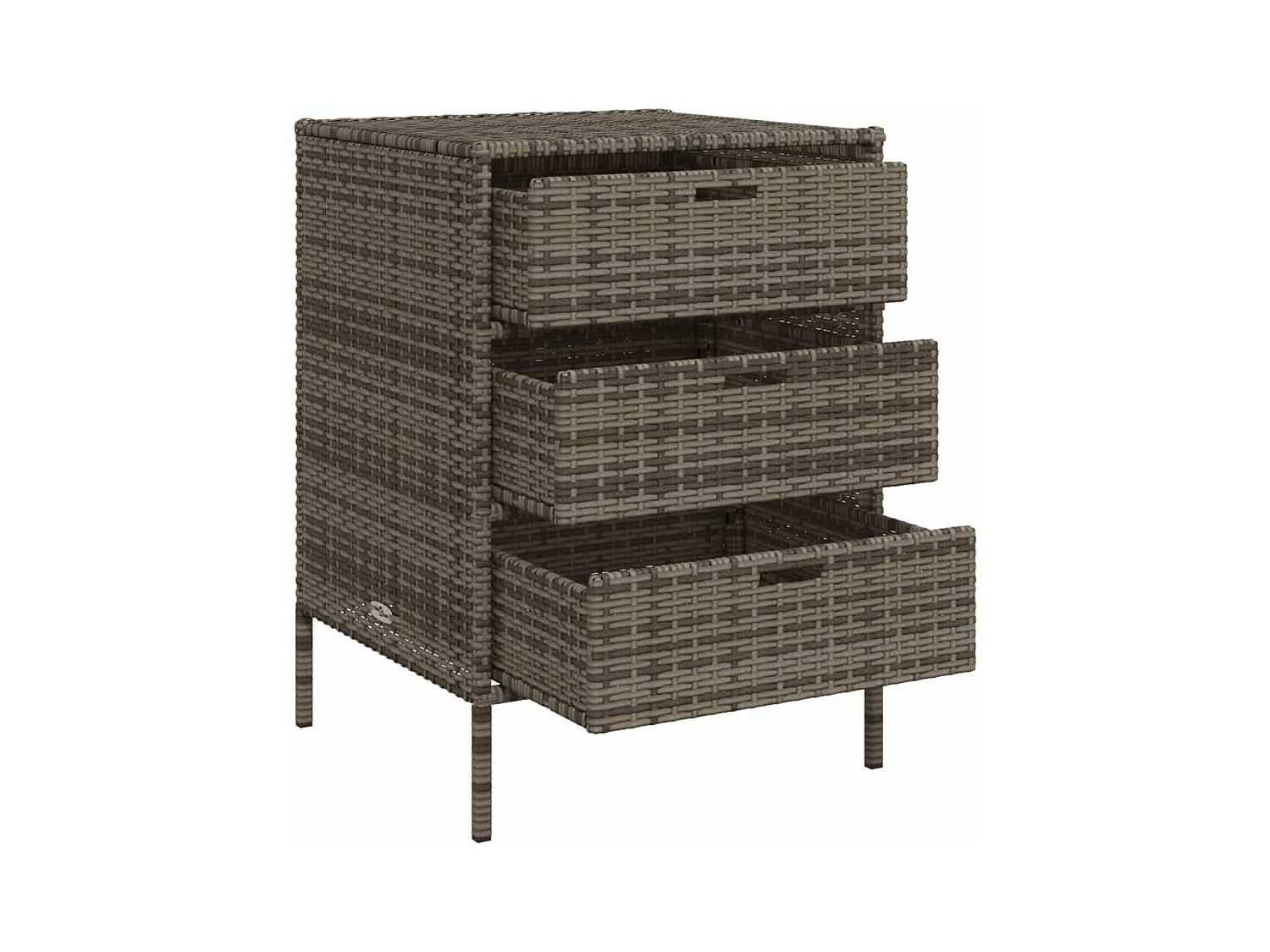 Holiday  Armario de almacenaje de jardín ratán PE gris 55x59x80 cm