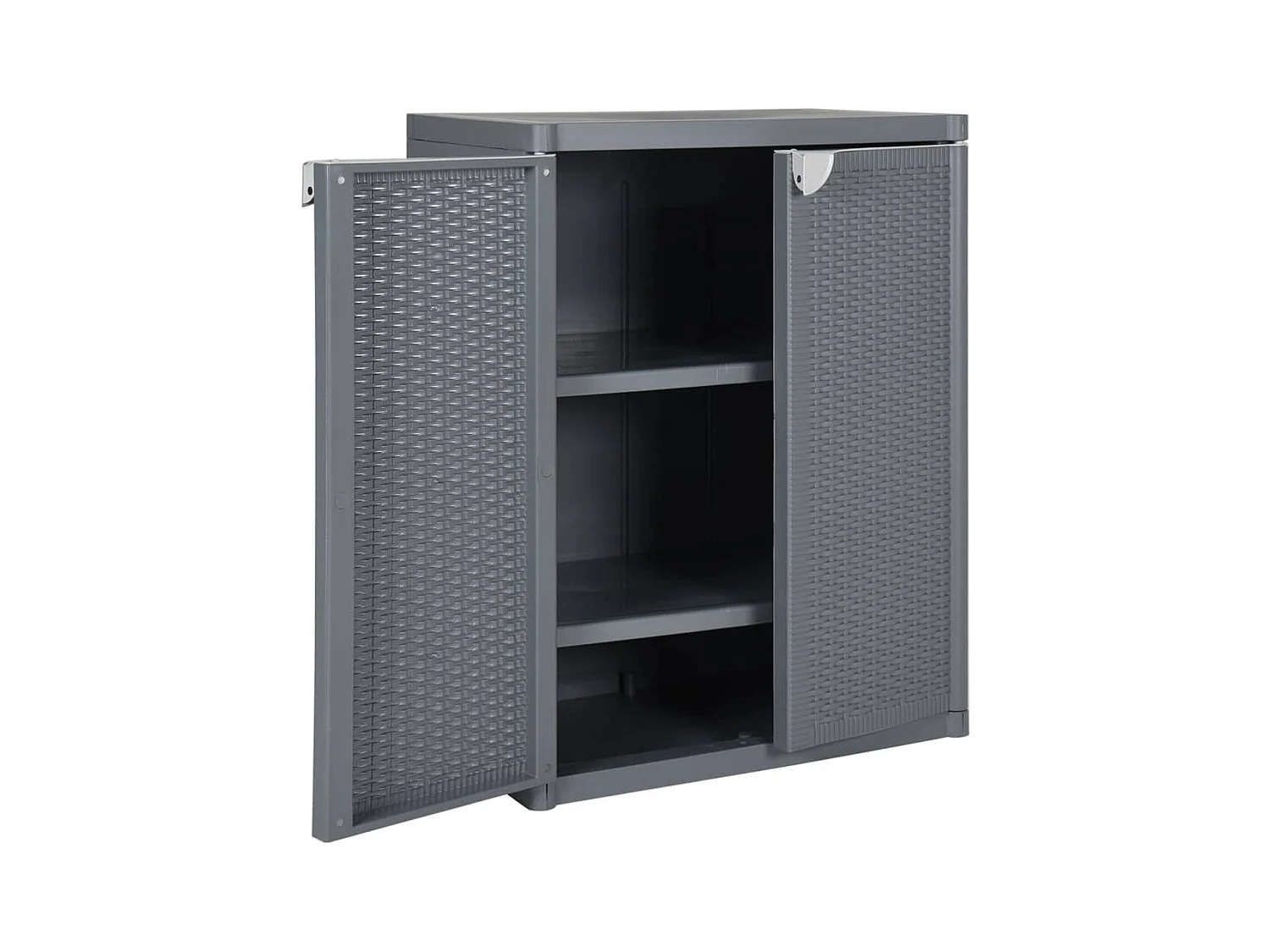 Borric  Tuinkast 65x45x88 cm polypropeen rattan grijs