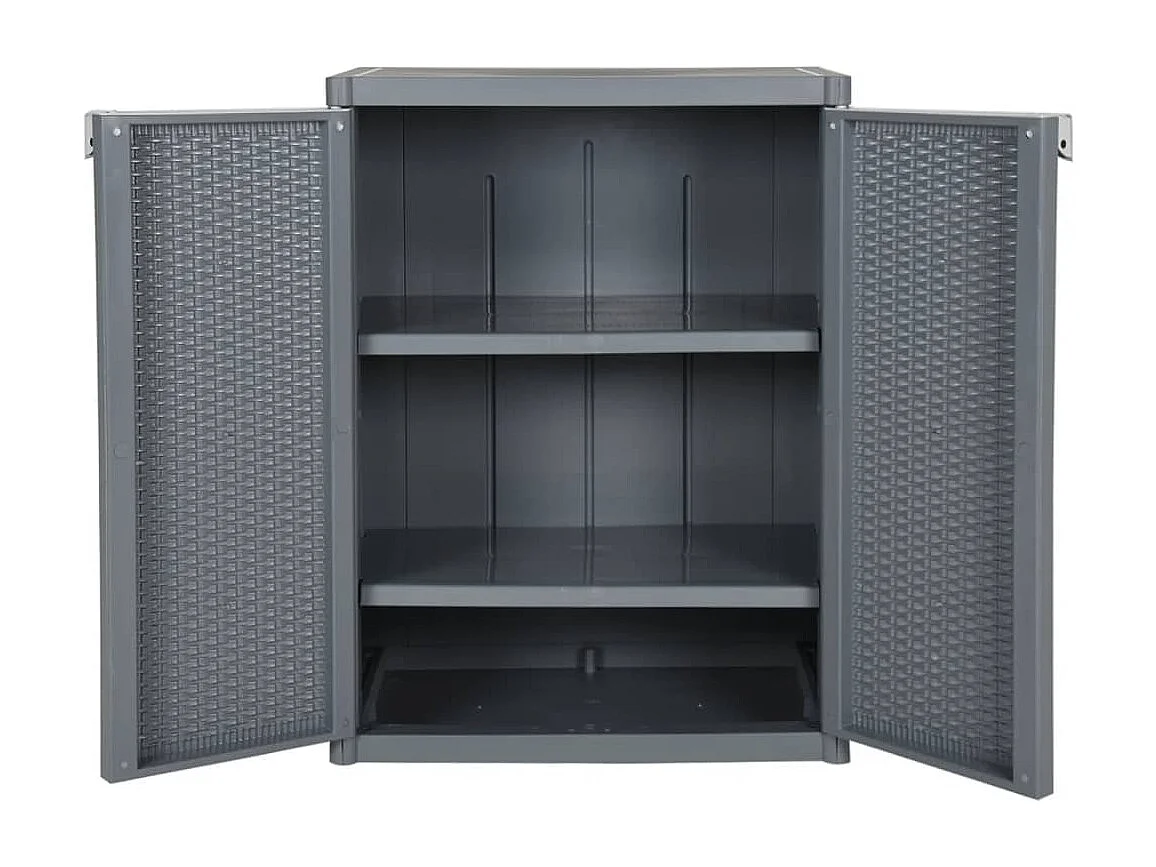 Borric  Armoire de rangement de jardin gris 65x45x88 cm PP rotin