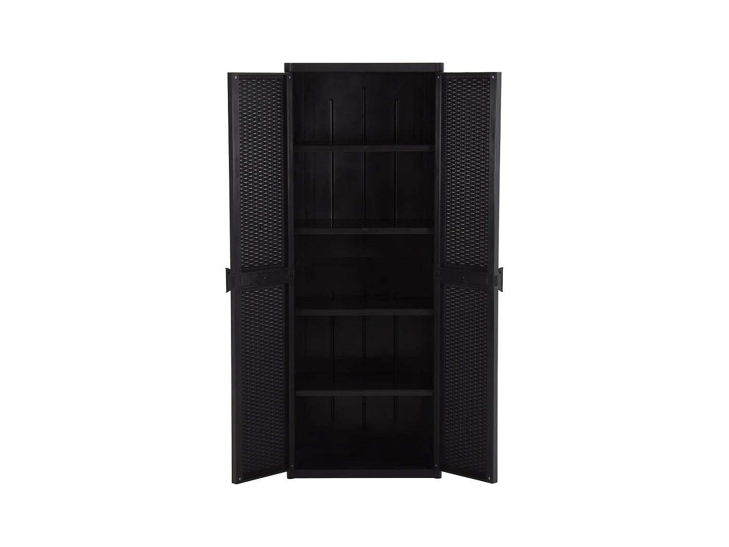 Borric  Armoire de rangement de jardin Noir 65x45x172 cm PP Rotin