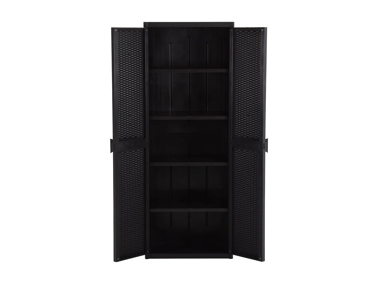 Borric  Armoire de rangement de jardin Noir 65x45x172 cm PP Rotin