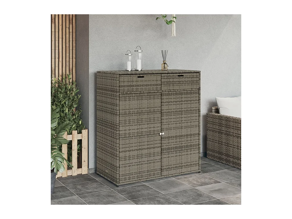 Annemarie  Tuinkast 105x55x113 cm poly rattan grijs