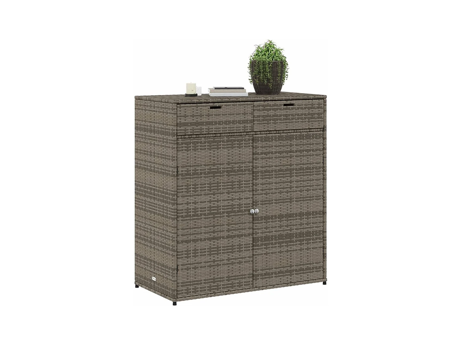 Annemarie  Tuinkast 105x55x113 cm poly rattan grijs
